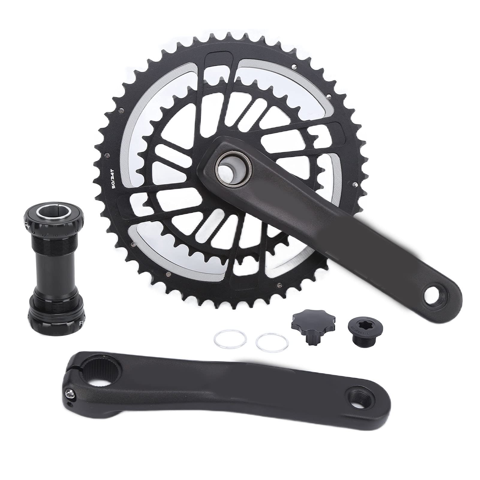 Zębatka Mechanizm korbowy Zintegrowana osłona tarczy rowerowej Płynna praca roweru szosowego (50/34T (łącznie z suportem))