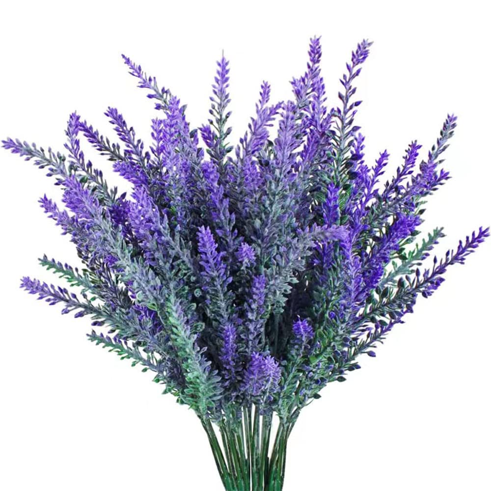 Qiwenr6 x Artificial Lavender Flowers, Artificial Flowers Lavender Purple Lavender Plant Artificial Flowers Decoration for DIY Bouquet Balcony Flowers Garden Bridal Wedding Home Outdoor Garden