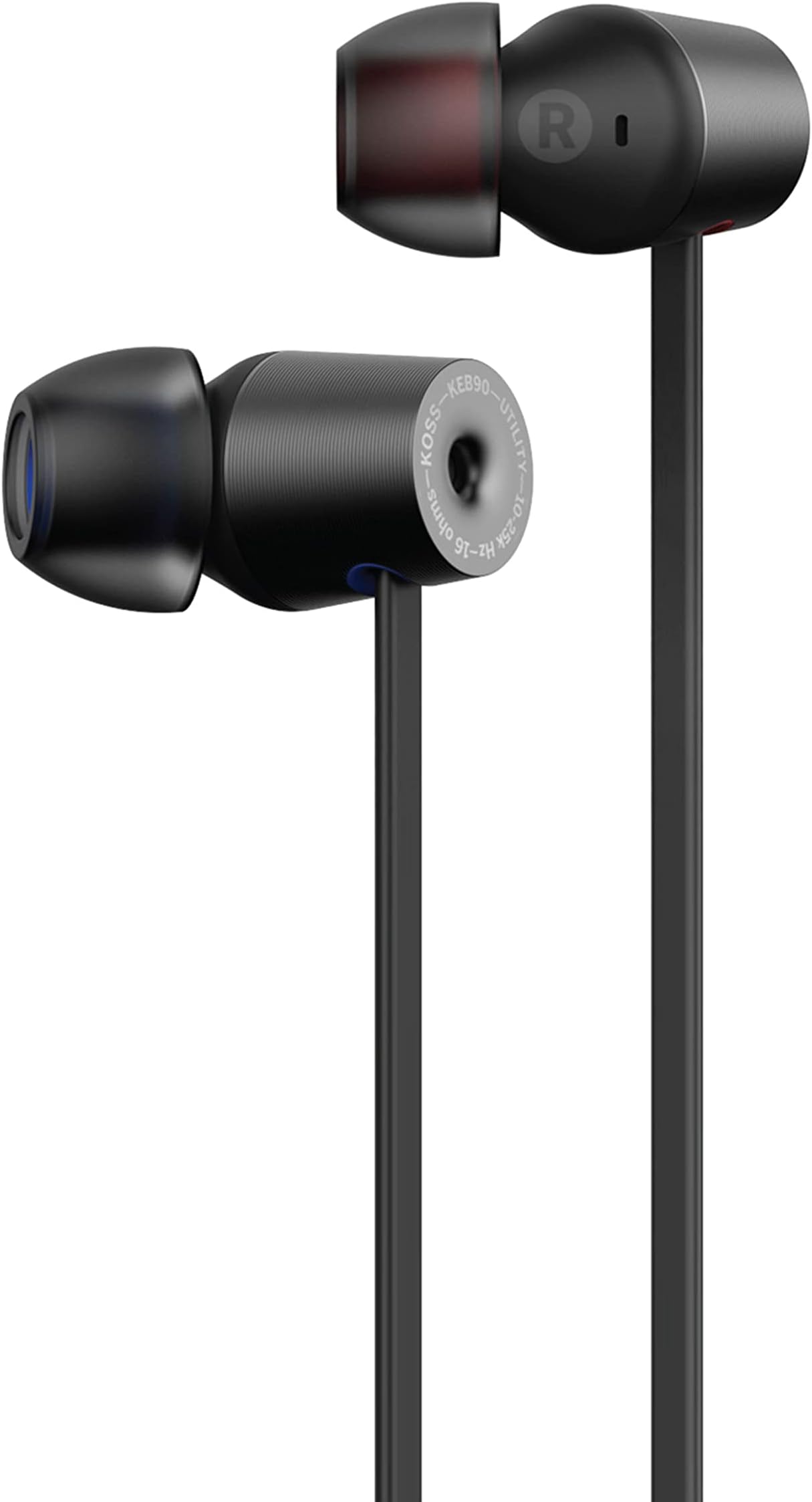 KEB90 Utility Earbud, Detachable Interchangeable Cord System, Noise Isolation Design, Stealth Grey