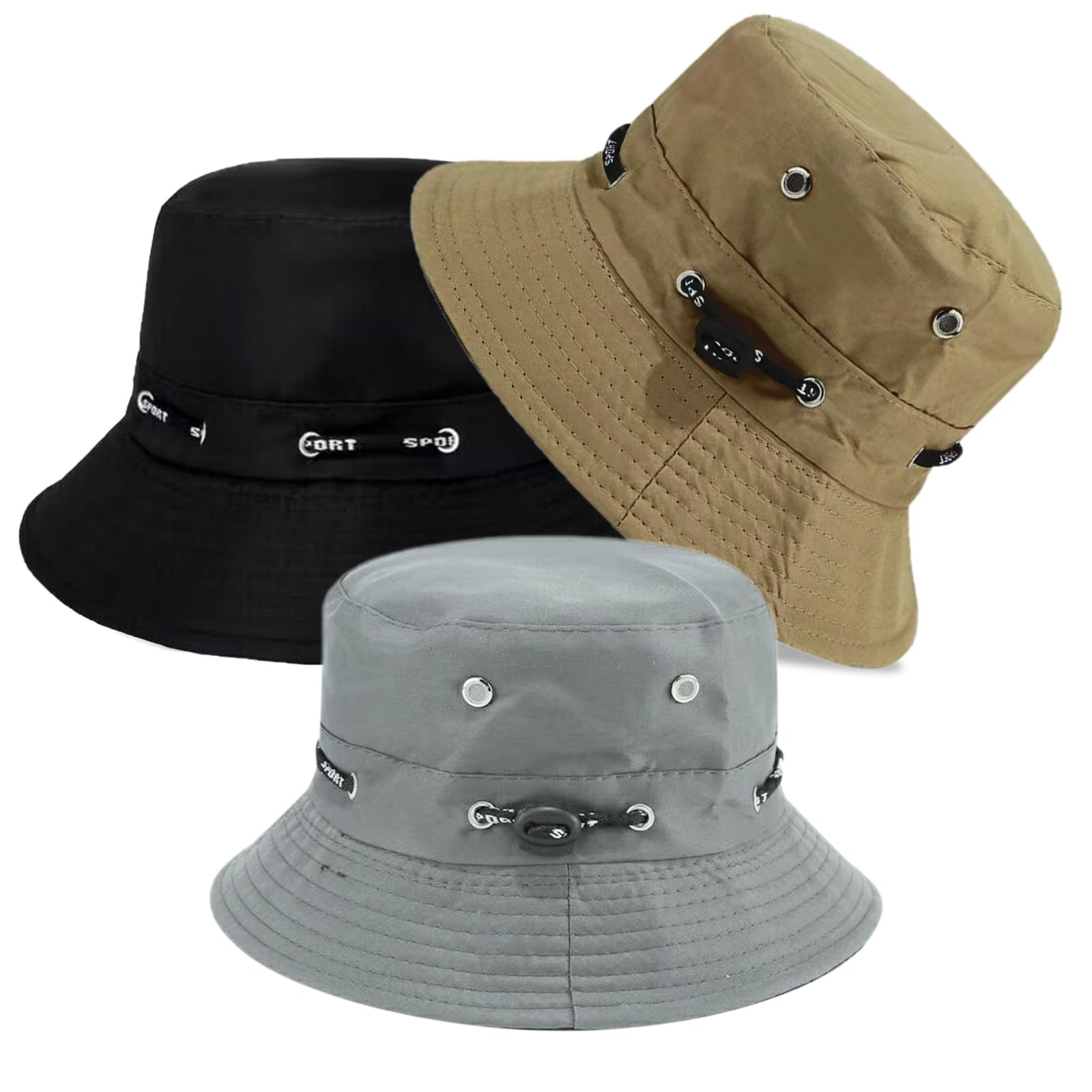 SAIIURV 3 Pack Unisex Bucket Hats, Wide Brim Sun Hats Fisherman Hat Outdoor Sun Hats Bucket Cap for Women Men, Outdoor Hiking Cap Camping Caps Fishing Caps