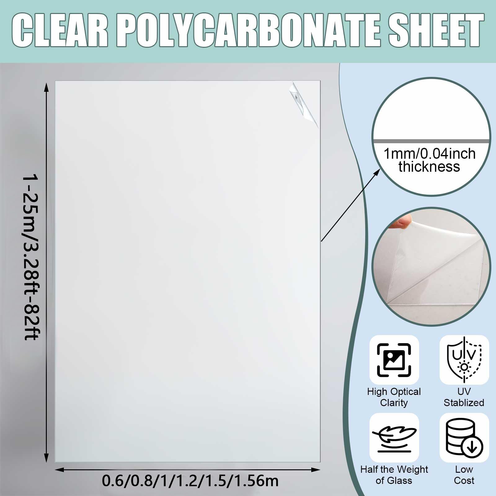 Láminas de Policarbonato para Invernaderos, Ventana Cobertizo Plexiglás Lámina Techos Cobertizos para Patios, Paneles Reemplazo Techos(0.8x5m/2.62x16.4ft)