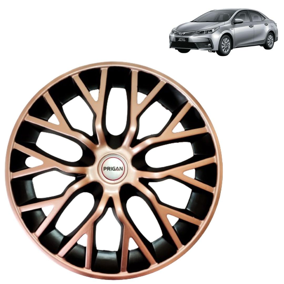 Prigan Altis (G Model Only) Copper Black Wheel Cover 15 Inch for Toyota Altis (Set of 4 Pcs) (Press Fitting) Model- Phantom_Copper_15