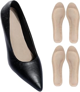 2 Pairs Full Length Pigskin High Heels Cushion Insoles Arch Support, Anti-Slip, Shock/Sweat Absorption, Adhesive Dress Shoes' Inserts for Flats Sandals Boots Relief Blister and Pain(8-9.5 Size)