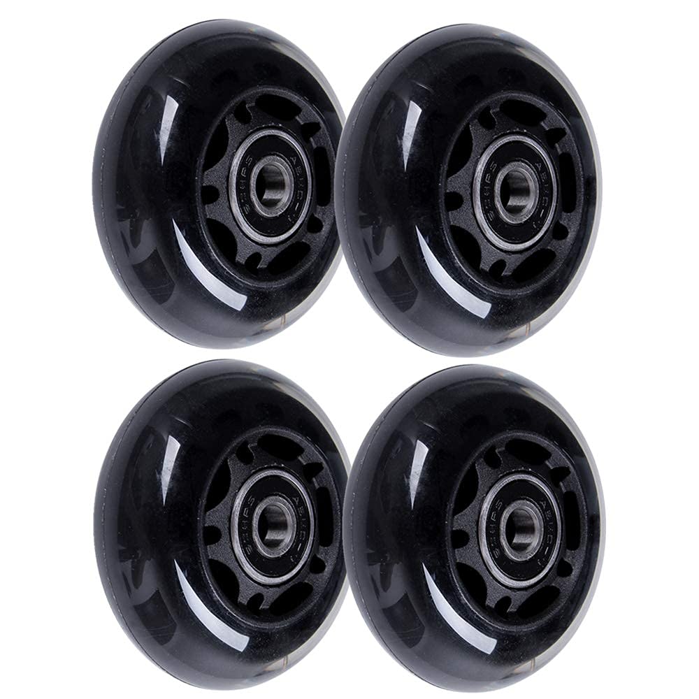 CNB 4-Pack Inline Skate Wheels 64 mm, Inline Indoor Outdoor Skates Wheels W/Bearings ABEC-7 Fit Kids Adjustable Hockey Inline Roller Skates, Rollerblades, Caster Board & More (Black) (B0949HKQRW) Amazon Price History, Amazon Price Tracker