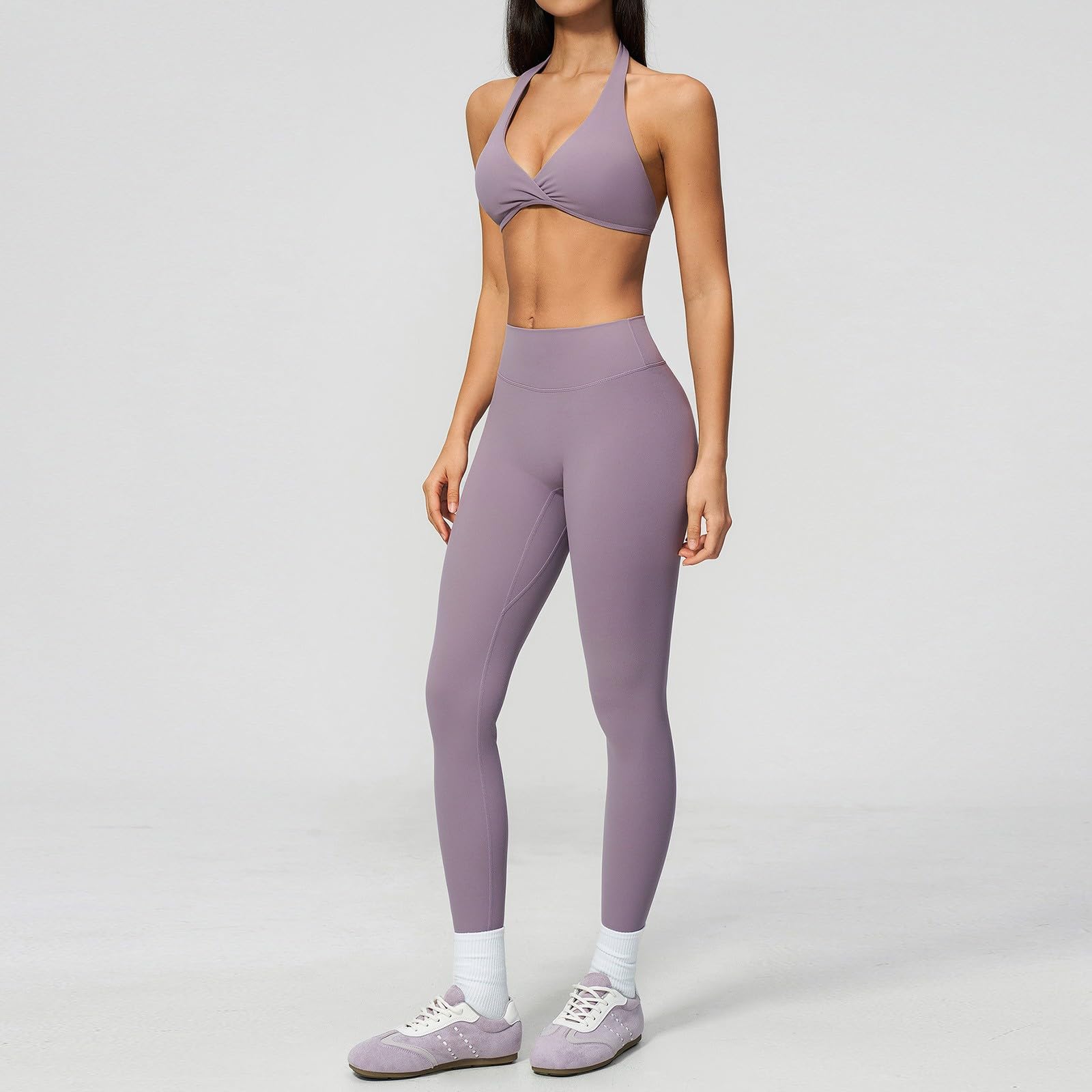 Trajes deportivos para mujer, conjunto de 2 piezas, conjunto de entrenamiento, camiseta deportiva y cintura alta, leggings de yoga, ropa de ocio, ropa deportiva, para el día a día