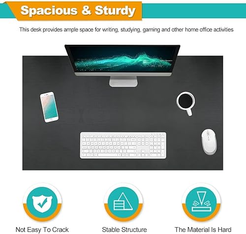 Miniatura 4 de Escritorio para computadora de 39 pulgadas, mesa de estudio para espacio pequeño, escritorio de oficina en casa con patas de metal, marco de metal