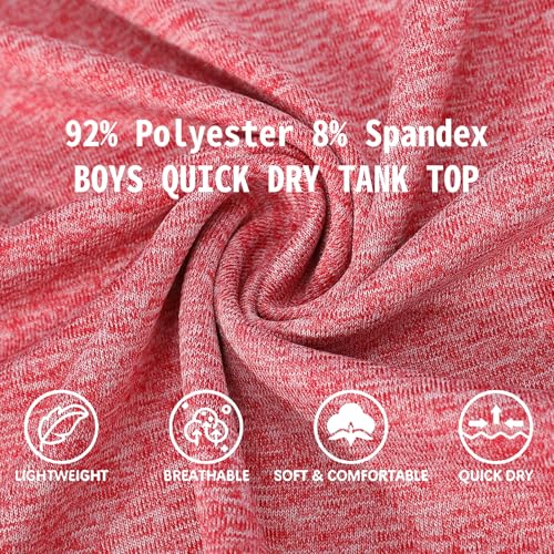 Phedrew 5 Pack Boys Sleeveless Tank Tops Quick-Dry Workout Athletic Shirts Moisture Wicking Performance Tank Tops for Kids2