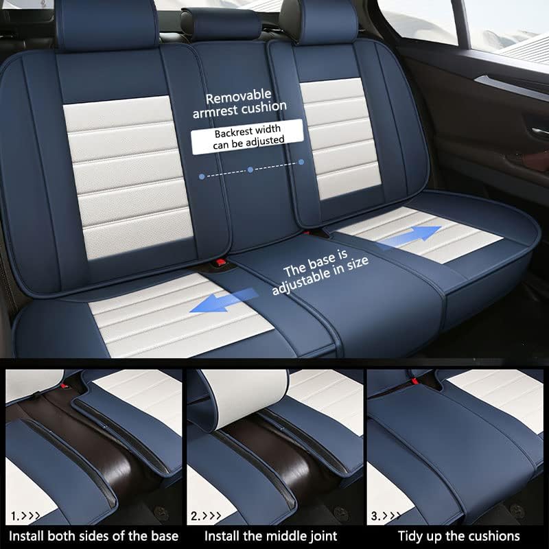 Miniatura 5 de JOJ Fundas de asiento de automóvil para Cadillac XT4 2019-2023, funda de asiento de automóvil de 5 asientos, antideslizantes, impermeables,