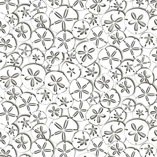 Sand Dollars, Sea Shells Allover, Charcoal on White, Benartex, by The Yard