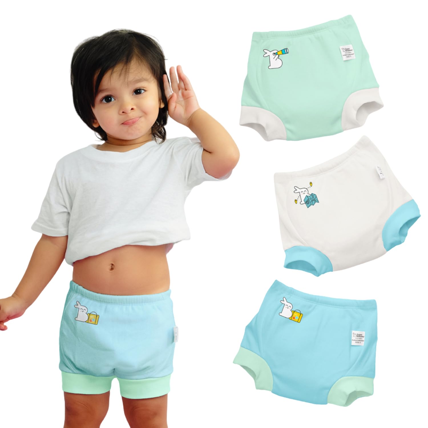superbottoms Padded Underwear™ | for Potty Training & Mess-Free Diaper-Free time | Prevents Pee Puddles | 3 Layers of Premium Cotton Padding (No Sponge) | Pull-up Style Potty Trainers (Pack of 3)-image-44