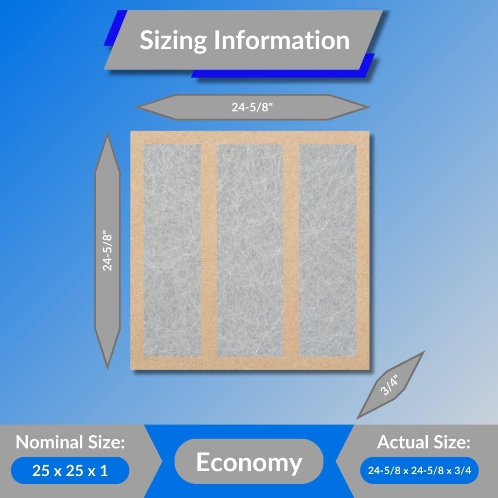 25 x 25 x 1 GDS Fiberglass Double Strut Disposable Panel Filter Case of 12 by Glasflosss