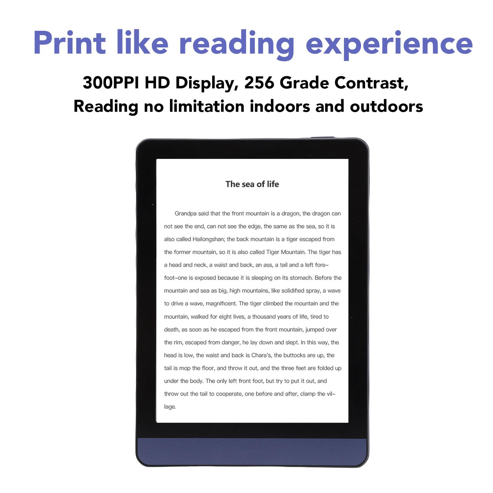 E Lettore Touchscreen, Lettore di Ebook da 6 Pooks Integrato in 3 GB di RAM 32 GB ROM, 198ppi, Leggero Leggero Regolabile E Tablet di Carta Sopport Wifi Ble, con Supporto a Slot