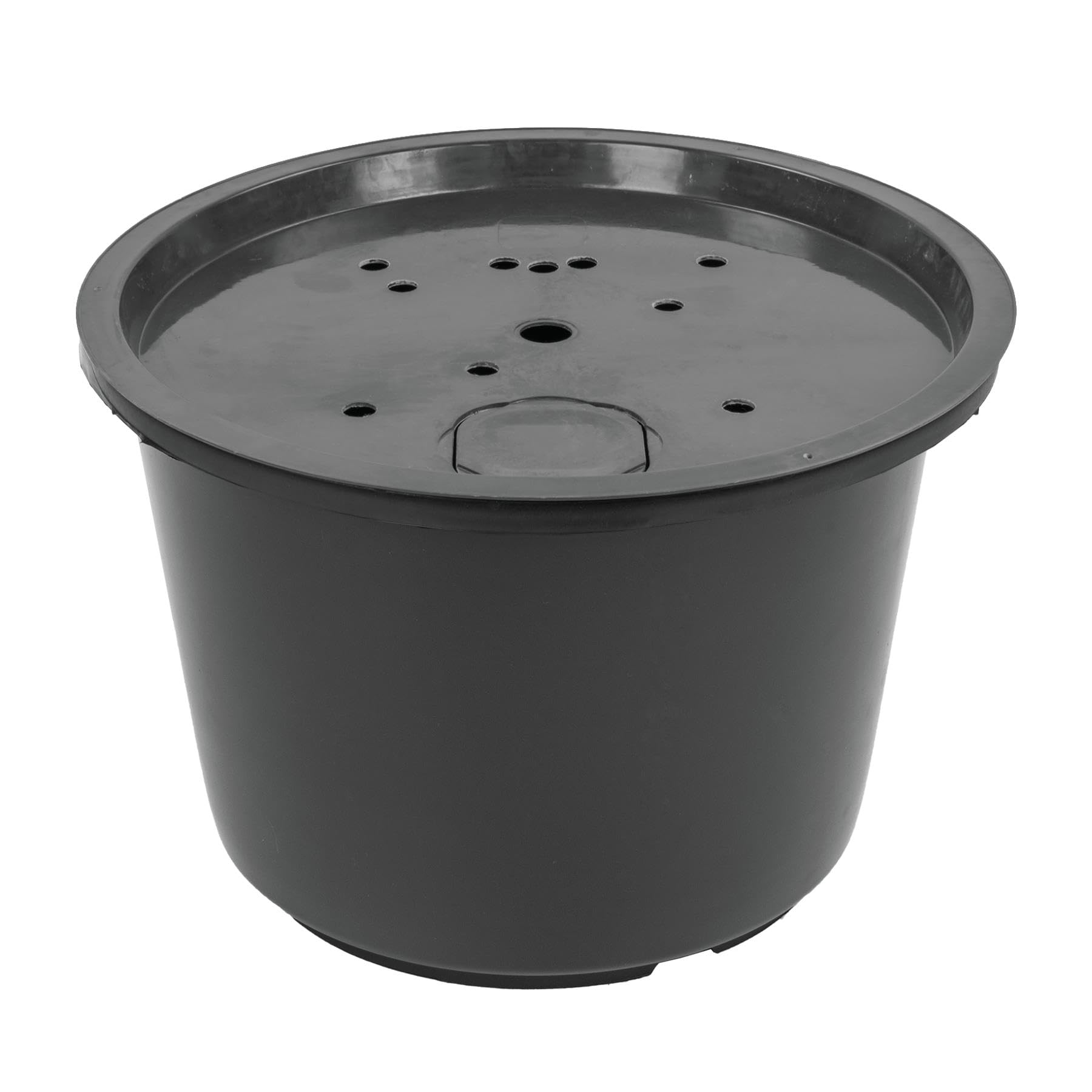 Pisces 45 Litres Sump With Lid, Round Tub for Pond Pebble Pool Water Feature Reservoir - 51.5cm Diameter