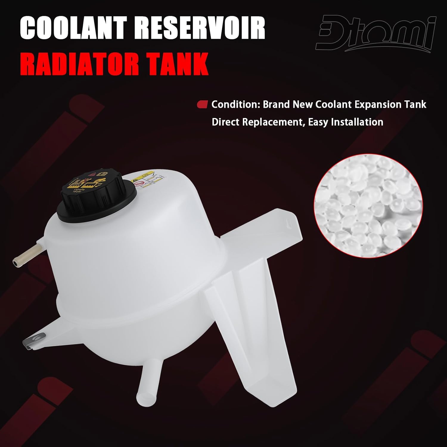 Engine Radiator Coolant Reservoir Tank W/Cap Compatible With Ford Mazda Vehicle 2001-2011 Ranger, 2001-2010 B2300 L4 2.3L Coolant Overflow Recovery Expansion Replace# 603-091 1L5Z8A080AC 2L5Z8A080AA