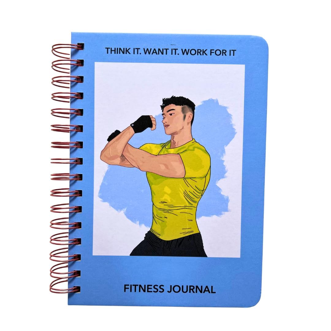 Bop Canvases Fitness Journal, 6-Month Workout Log Book with Daily Planner, Habit Tracker, Diet & Progress Tracker | A5 Wirobound 170 Pages (Fit Life Blue) Bop Canvases Fitness Journal, 6-Month Workout Log Book with Daily Planner, Habit Tracker, Diet & Progress Tracker | A5 Wirobound 170 Pages (Fit Life Blue)