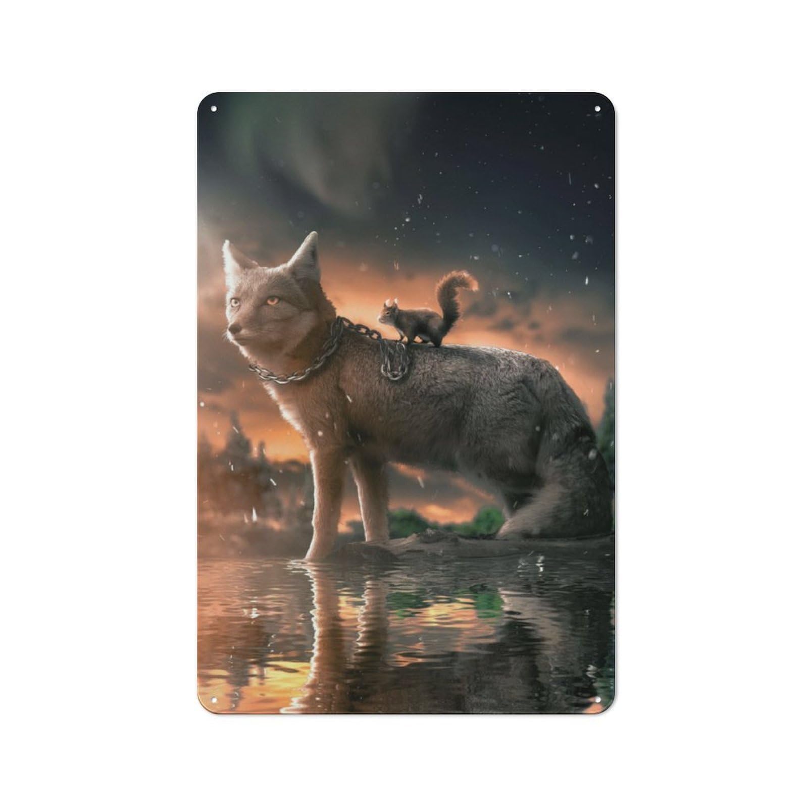 Junmoney The Evil Squirrel Vintage Cafe Metal Sign 30X20cm Featuring Bistro Wall Plaque For Cafe, Bistro, Bakery Or Restaurant