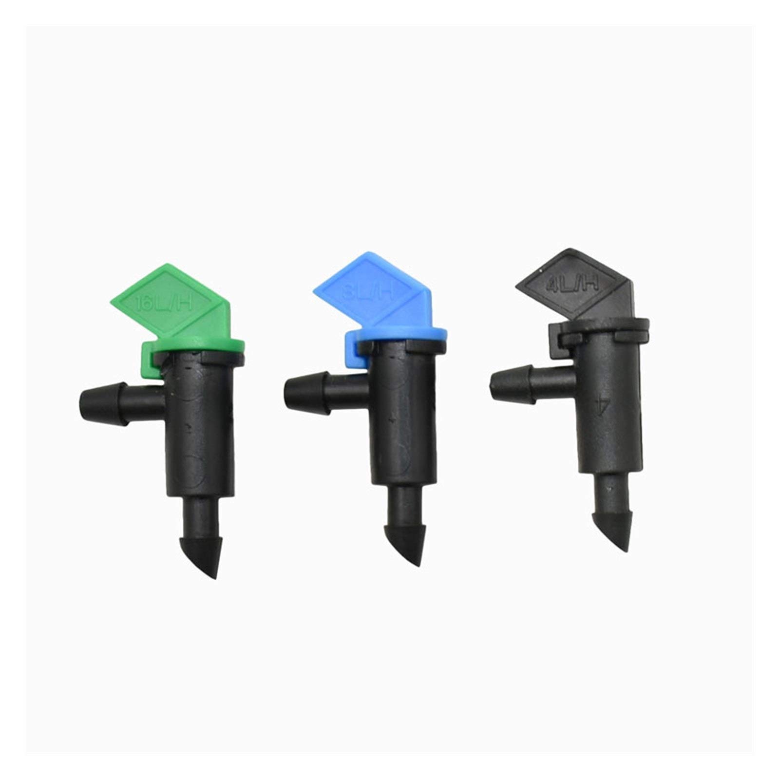 Conector de manguera de jardín 4L 8L 16L Gotero El préstamo de agua Ajuste de riego de la planta Gotero de riego de riego del jardín invernadero 200pcs 1/4 pulgadas (Color : Green)