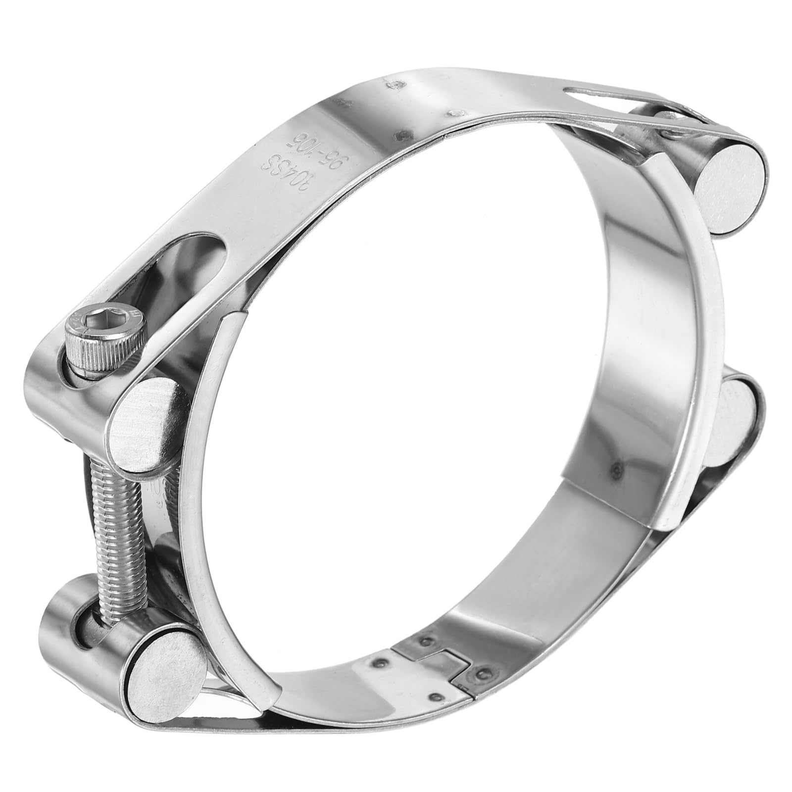 sourcing map T-Bolt Hose Clamp 95-105mm (3.7-4.1") 304 Stainless Steel Double Head Adjustable Intake Radiator Tube Clamps for Automotive Plumbing Industrial Intercooler Pipe