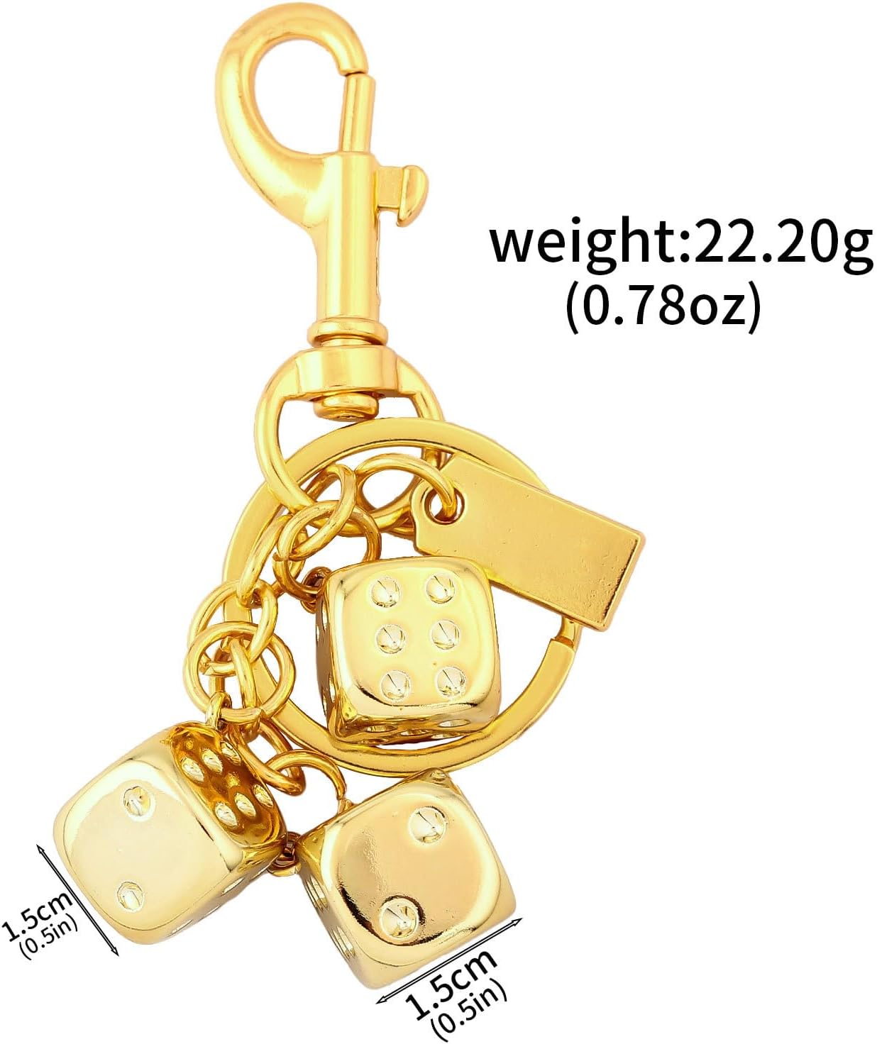 Dice Bag Charm Keychain, Stylish Bag Charm for Women & Men, Lucky Gift Accessory - Image 2