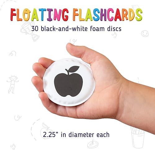 Miniatura 6 de merka Juguetes para bebés de alto contraste para recién nacidos, juguetes de baño sin moho, tarjetas blancas y negras para bebés, juego de 30