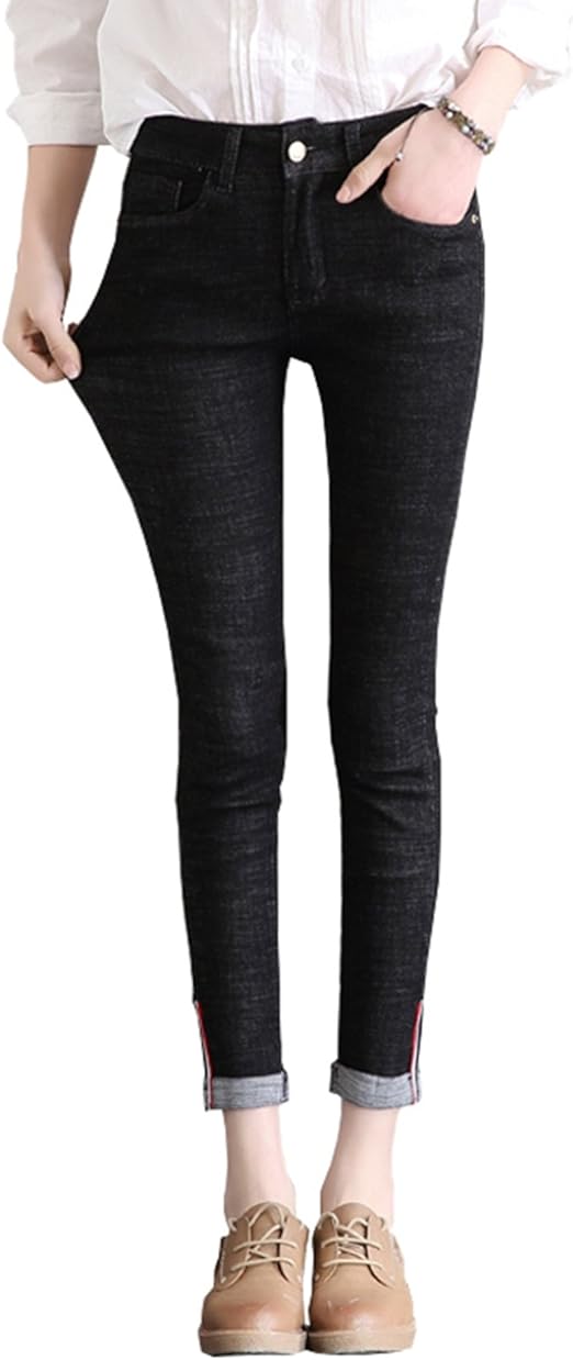 Amazon Ankle 韓国裾巻きスタイルスキニージーンズ 女性向け ジーンズ 通販
