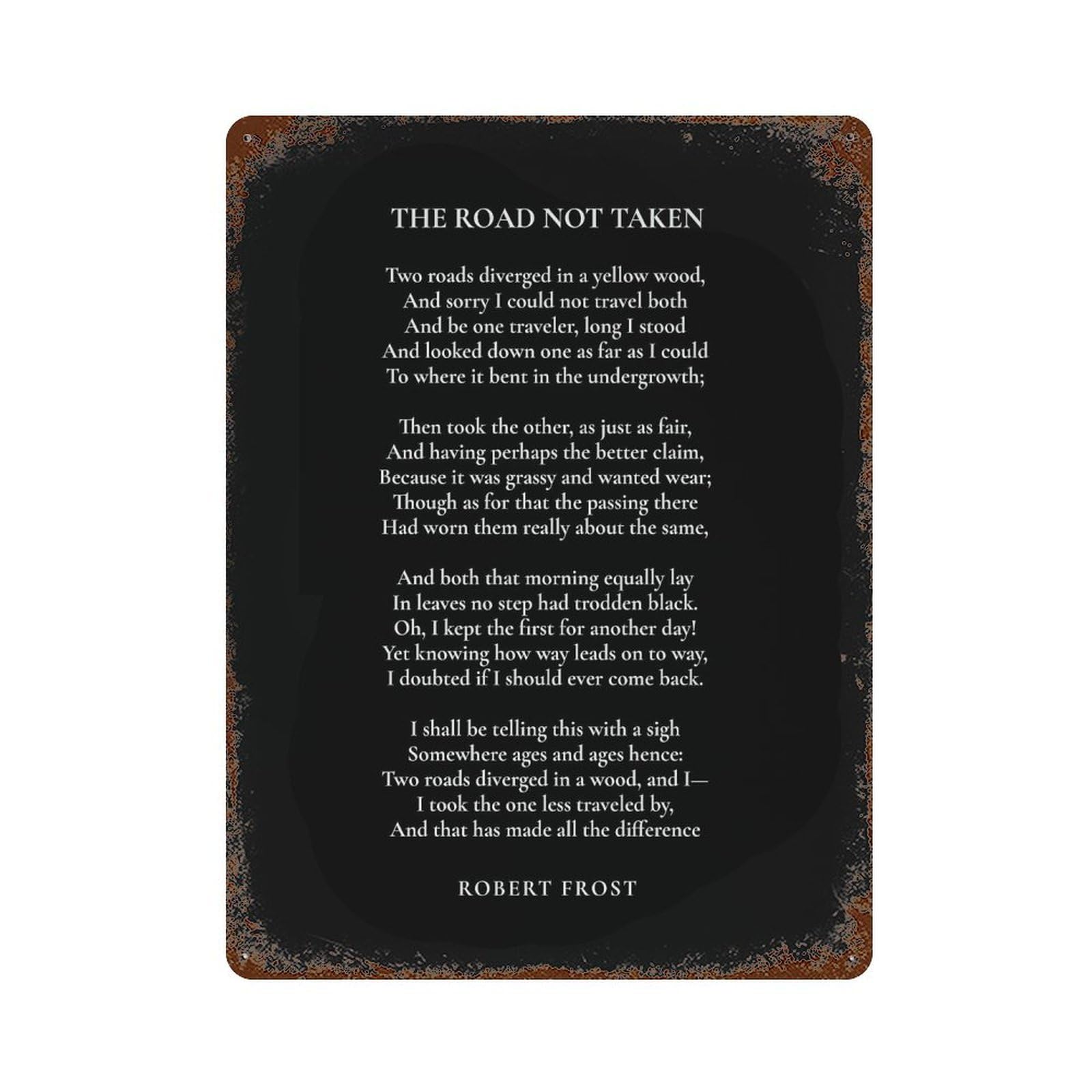 xiaoxiaoshen The Road Not Taken Poem Wall Decor Art Metal Tin Poster Modern Home Decor Art Home Bar Shop Decorations Vintage Sign 40x30cm