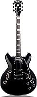 Vista 1 de Redid Semi-Hollow Body Electric Guitar RD-100 Jazz Guitar with F-Hole,Maple neck,humbucker Pickups (Black)