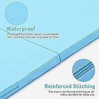 Vista 3 de Colchoneta de gimnasia, 3 x 6 pies, 4 x 8 pies, 2 pulgadas de grosor, plegable, para niños, para gimnasio en casa, ejercicio y juego