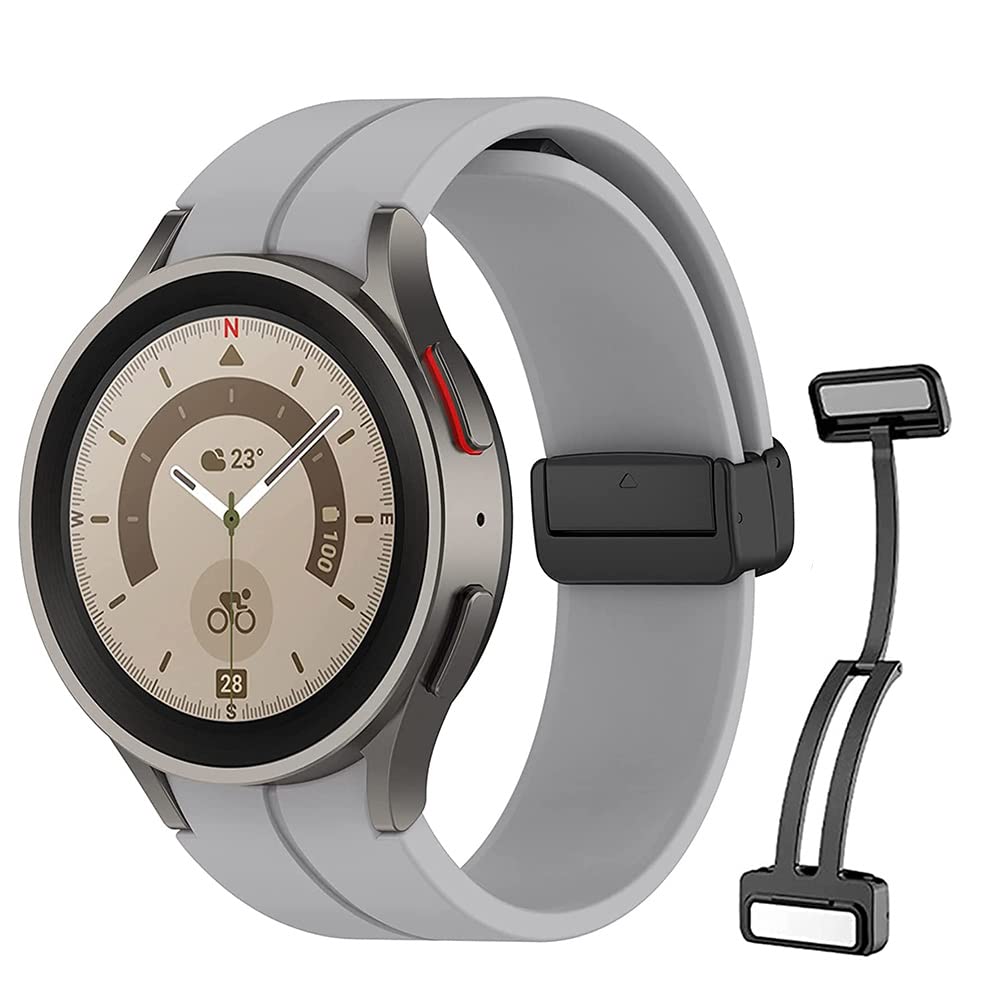 TUCANA Magnetic Buckle Bands Compatible for Galaxy Watch5, Watch5 Pro, Watch4 and Watch4 Classic, Material Silicone, Size 20MM