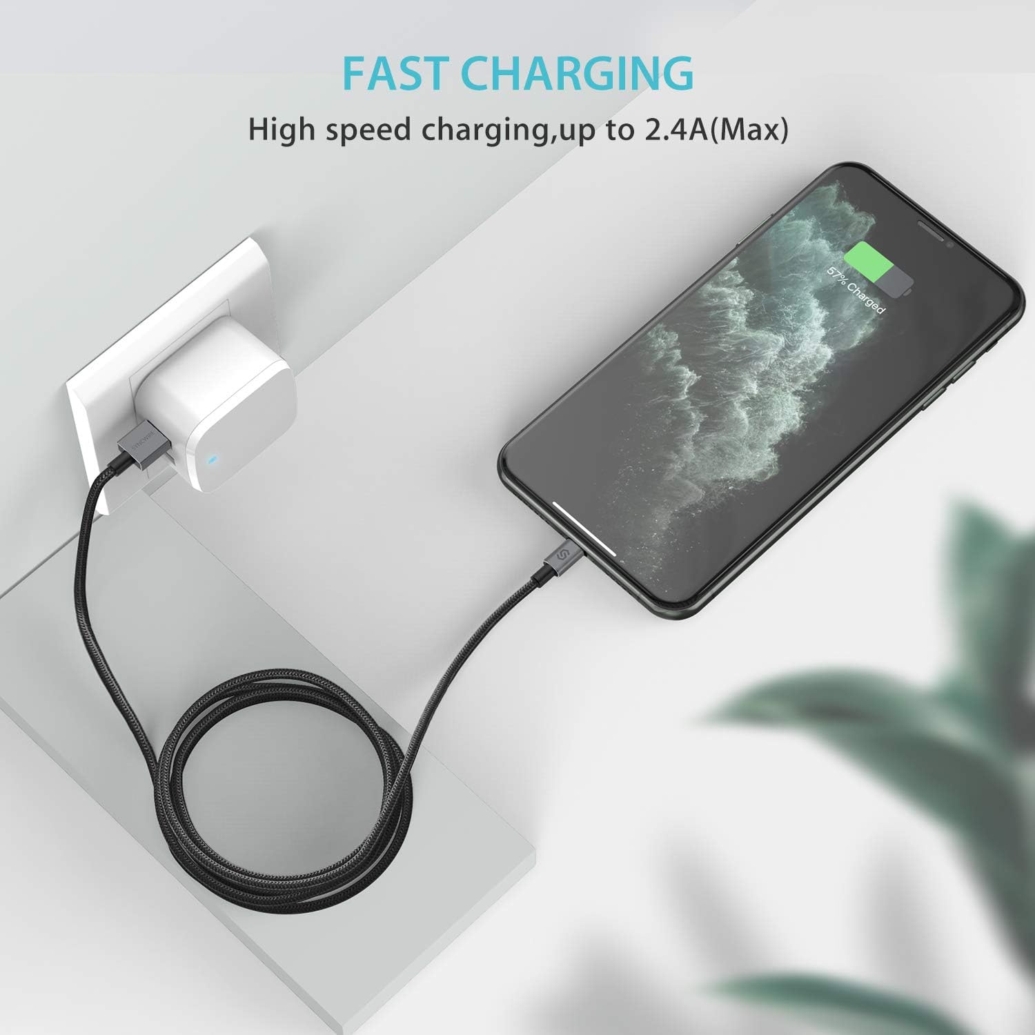 Syncwire iPhone Charger Lightning Cable 6ft [Apple MFI Certified] Upgraded Nylon-Braided High-Speed Charging&Sync Cord for iPhone 11/Xs Max/Xs/XR/X, 8 7 6s 6 Plus, SE 2020, iPad - Black