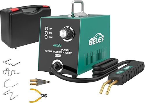 BELEY - Kit de soldador de plástico con grapadora en caliente ajustable de 25 W, 65 W, 100 W, máquina de soldadura de reparación de plástico,