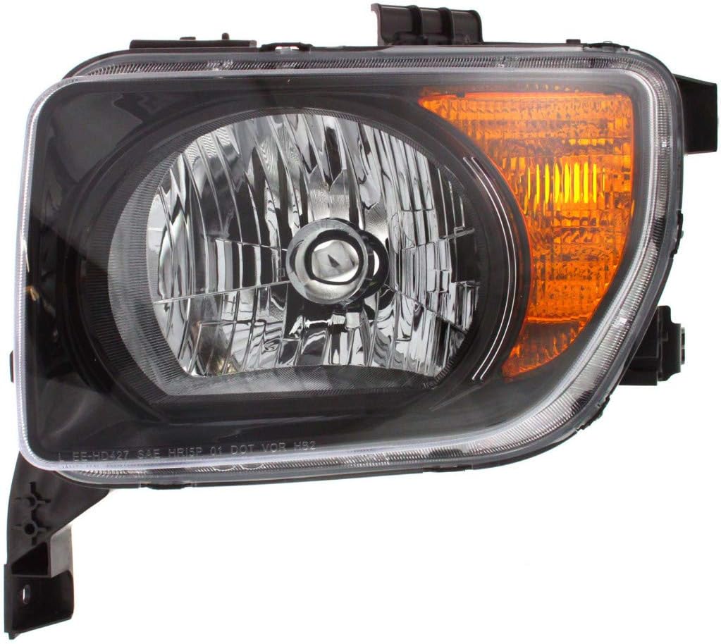 For Honda Element Headlight Assembly 2007 2008 Pair Driver and Passenger Side | Black Housing | DOT Certified | HO2518114