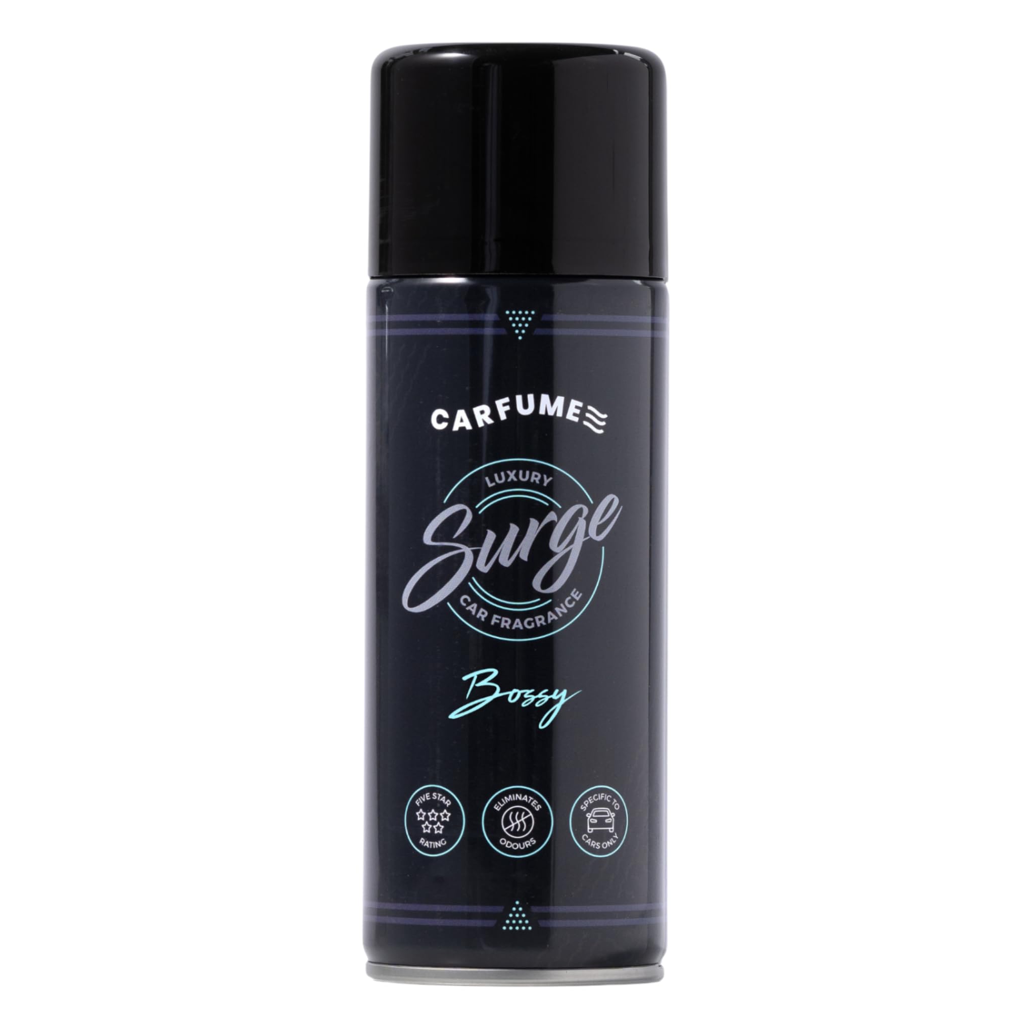 Carfume Bossy Surge Can Original | Premium Woody Sandalwood, Cedar & Citrus Fragrance | Luxury Car Air Freshener Spray For Men - Odour Eliminator - UK Made Car Accessories