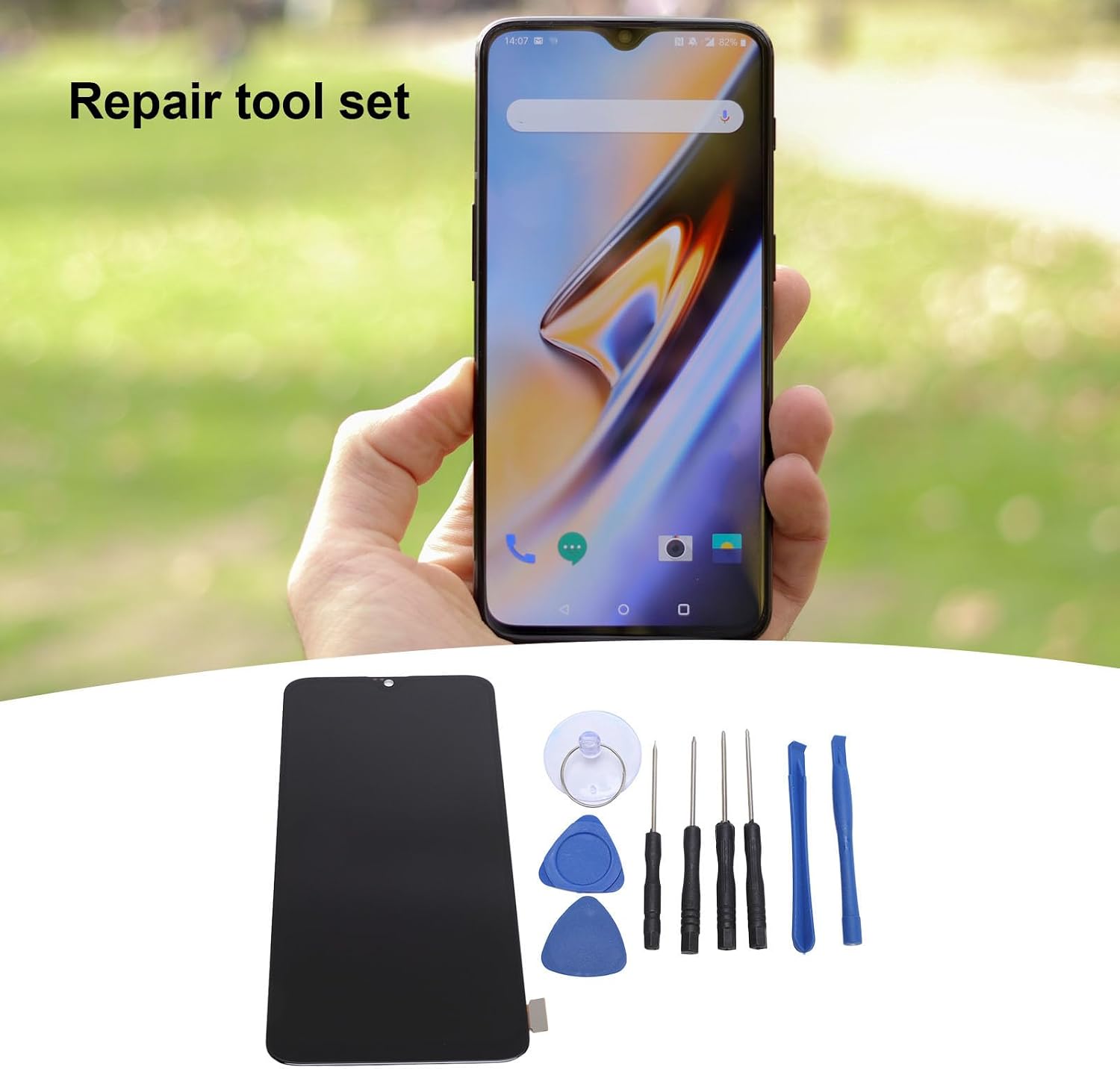 LCD Screen Touch Digitizer Assembly Kit, TFT Repair Replacement Parts for Phone, with Repair Tool Set