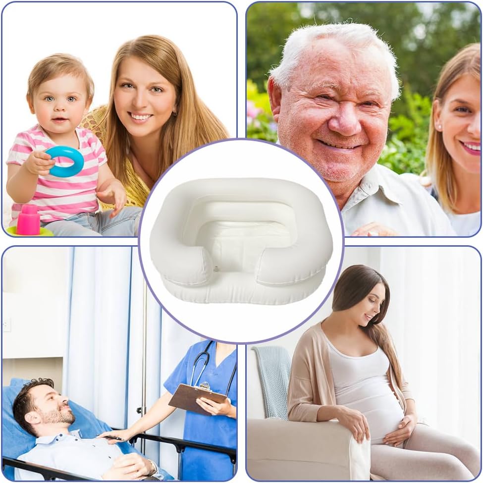 Inflatable Shampoo Basin Set - Portable Bedside Shower System Hair Washing for Disabled Elderly Bed Easy, Bedridden, Pregnancy or Patient(4 Items Include)
