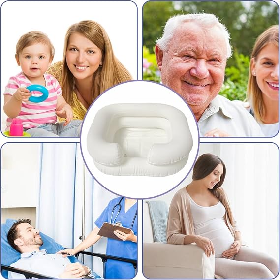 Inflatable Shampoo Basin Set - Portable Bedside Shower System Hair Washing for Disabled Elderly Bed Easy, Bedridden, Pregnancy or Patient(4 Items Include)