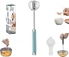 Whizzy Whisk, Whizzy Whisk Pro Piranha, Stainless Steel Semi-Automatic Whisk, Stainless Steel Hand Mixer Blue 10in