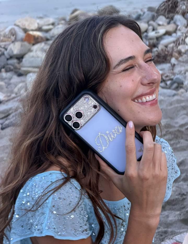 Image of Wildflower Cases - iPhone 16 Pro Compatible - Rhinestone Diva | Impact-Certified 6.5 ft Drop Protection Case, Raised Protective Bumper, Cute Aesthetic Design, Women-Owned Small Business