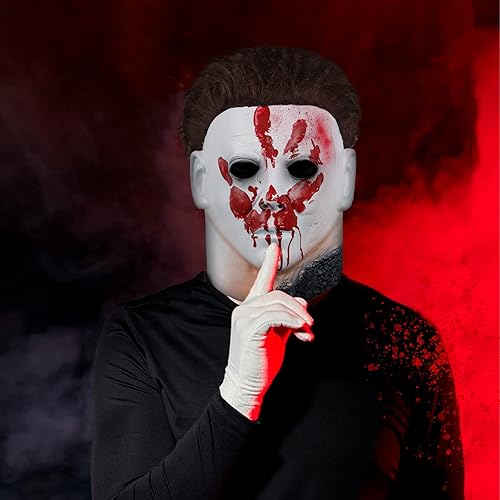 Miniatura 2 de Halford Halloween Michael Myers Mask, Scary Full Head Mask, Latex Creepy Face Masks Cosplay Costume Party Props for Adults