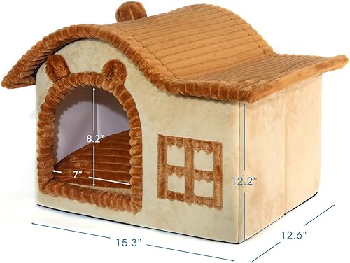 Miniatura 2 de Jiupety Casa de gato para gato, chimenea para gatos de interior, suficiente espacio interior, casa de gatito para gatos de 3 a 7 libras, casa de