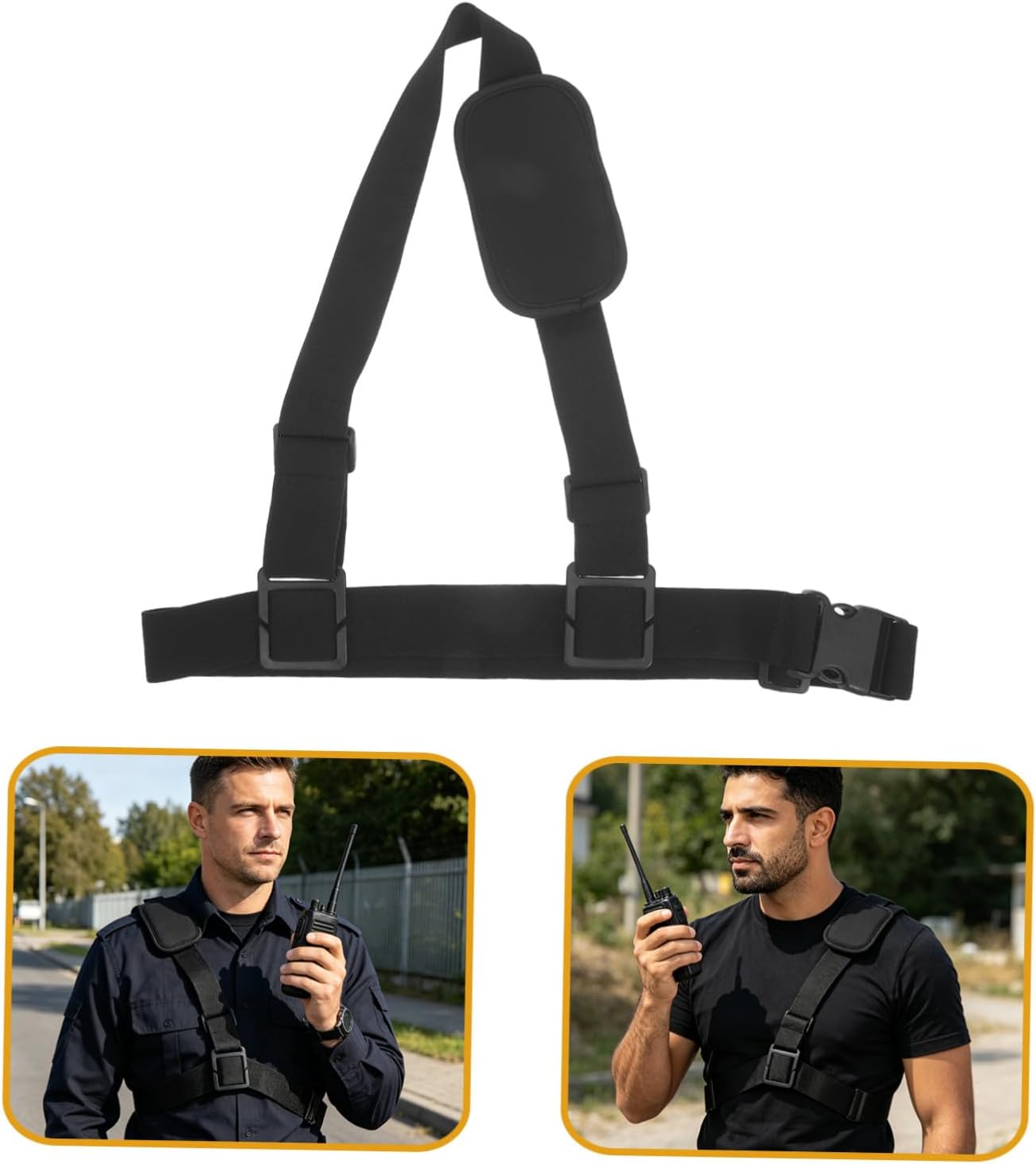 Adjustable Radio Shoulder Strap and Body Camera for Security Personnel, Outdoor Event Staff, and Emergency Workers – Over-the-Shoulder Wearable Mount Single Strap Design