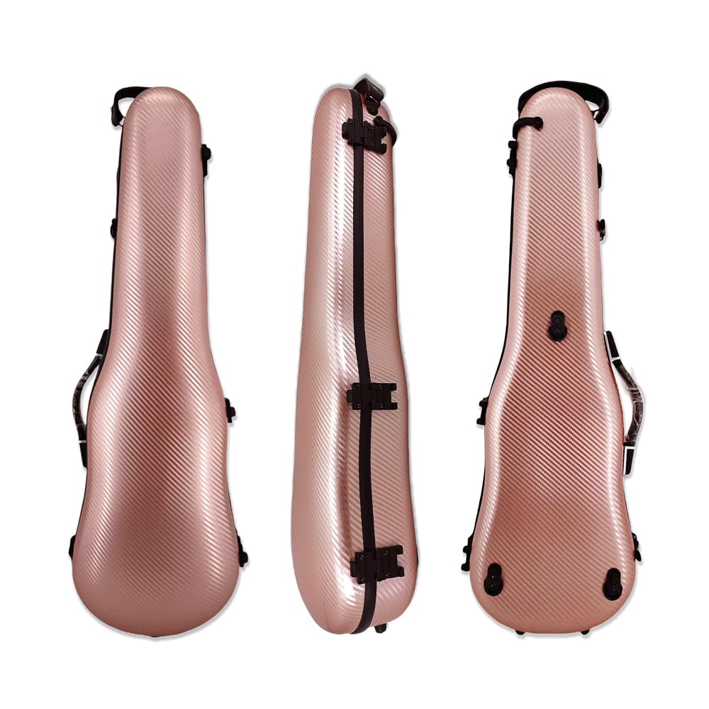 yinfente Estuche para violín 4/4 de tamaño Completo, Funda de violín de Fibra de Carbono Fuerte