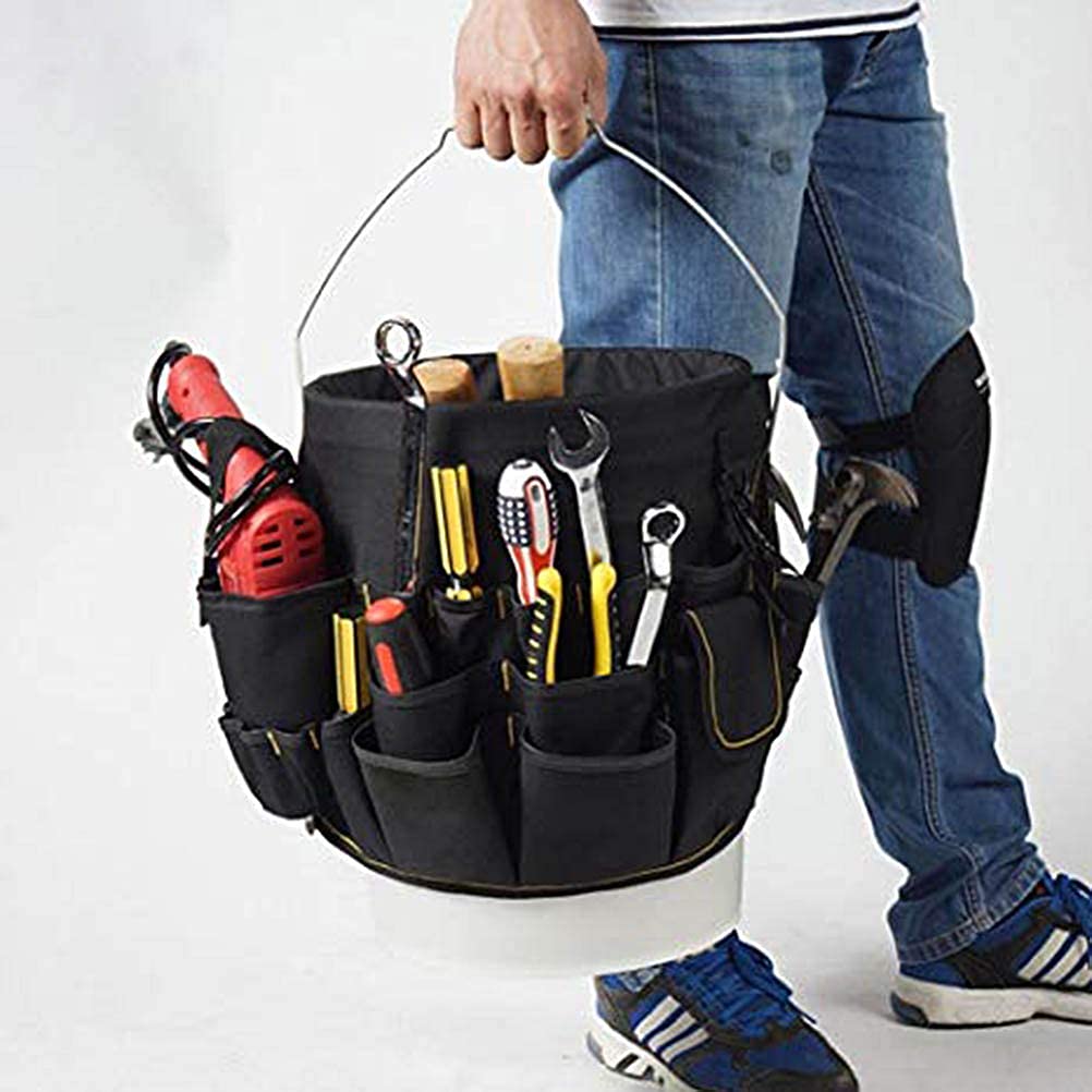 Organisateur d'outils en toile, porte-outils et seau de rangement avec 56 poches pour l'organisation des seaux
