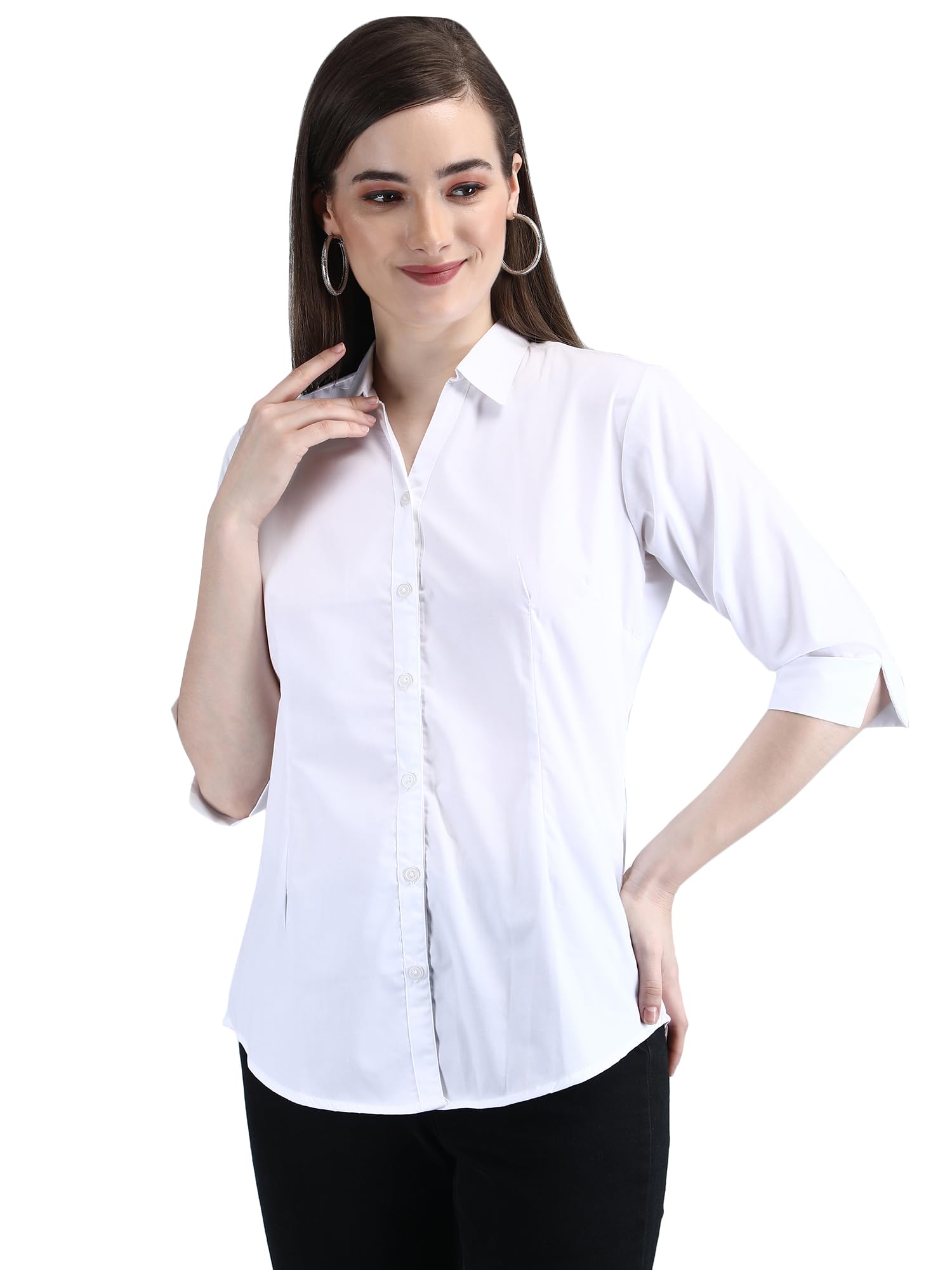 cinders Women's Cotton Casual Regular Fit Extra Comfort 3/4 Sleeve Formal Shirt for Any Occasions-picture-43