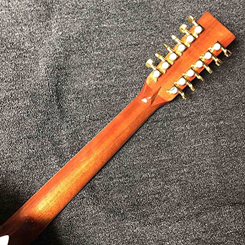 Yyyshopp 12 Strings Acoustic Guitar Solid Wood Top 41 Inches Ebony Fingerboard Guitar (Color : Guitar And Hardcase, Size : 41 Inches) #TOP3