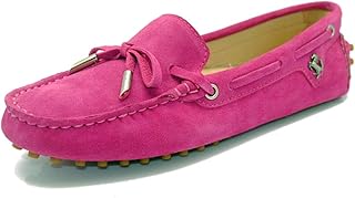 Mocasines de piel de ante con nudo sin cordones para mujer, para caminar, para conducir, mocasines, zapatos de senderismo
