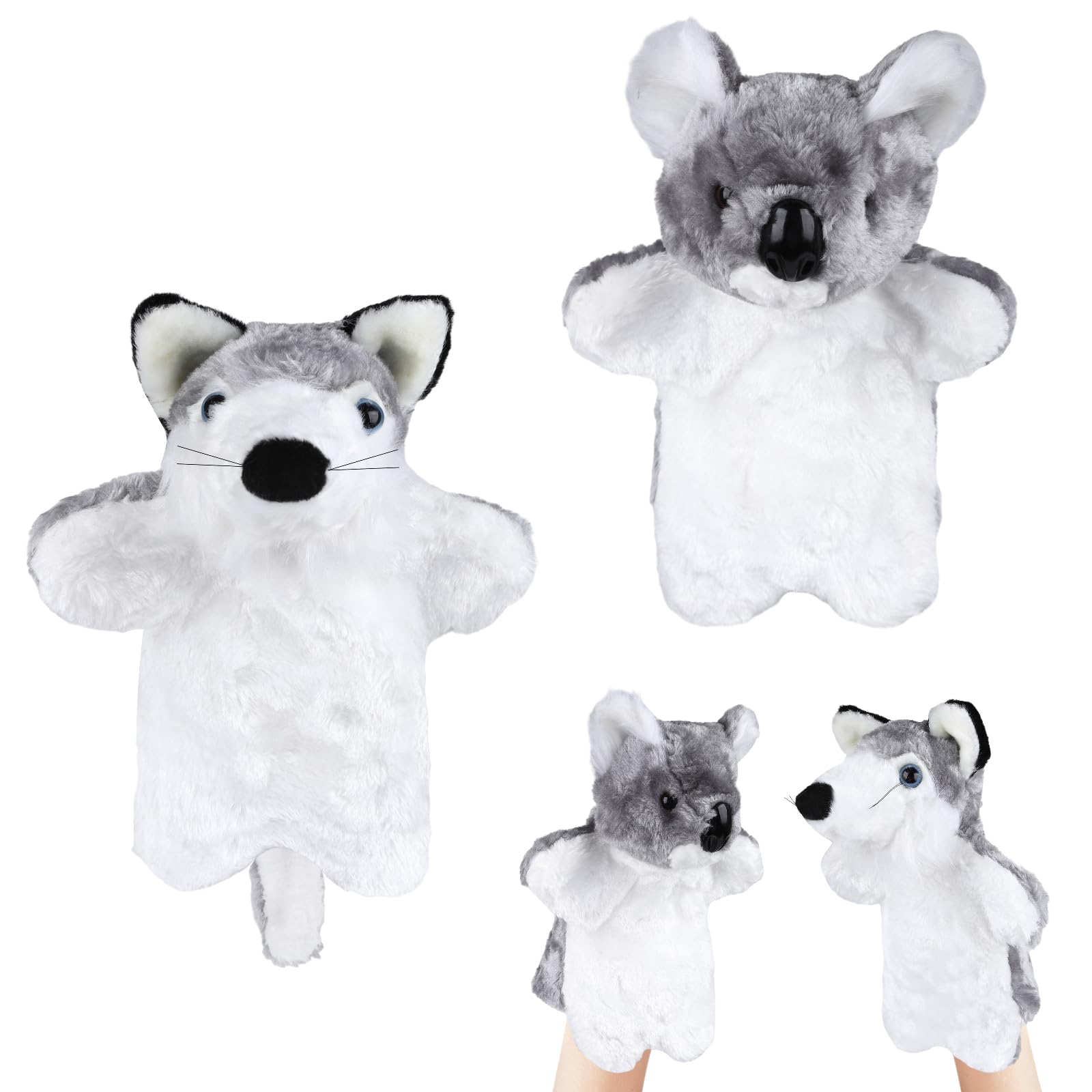 Alwodici 2pcs Hand Puppets Fox Koala Soft Plush Puppet Toy For Kids Cute Animal Hand Puppets Set Girl Boy Suitable For Storytelling, Teaching, Role-Playing, And Performance