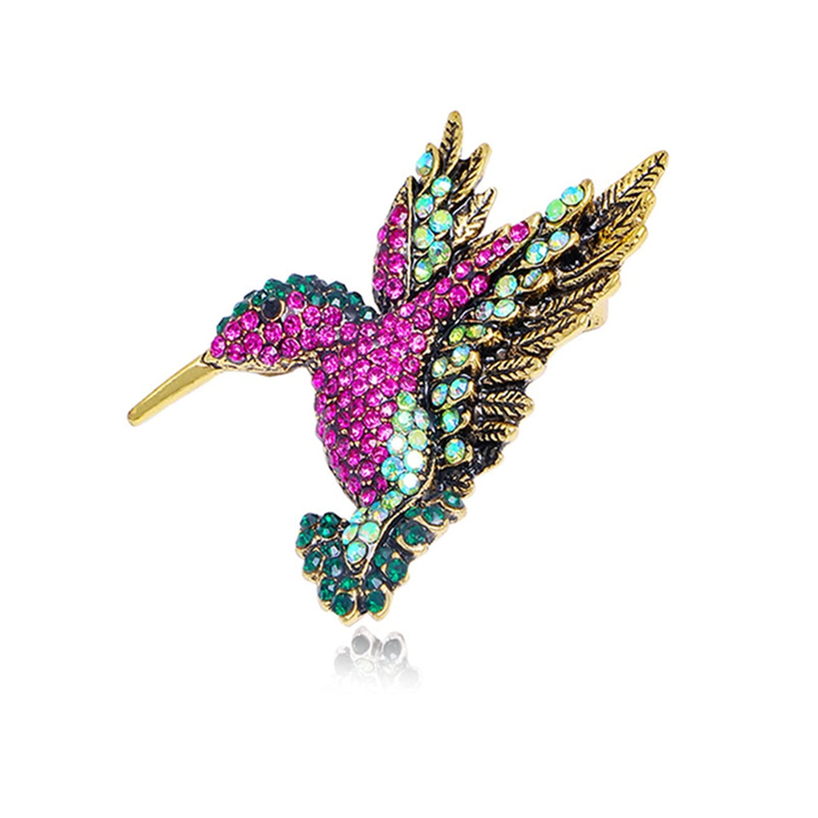 Brosche Brustnadel Kolibri Brosche Bunte Anstecknadel Strass Corsage Bekleidungszubehör Elegante Tierbroschen Modeaccessoires