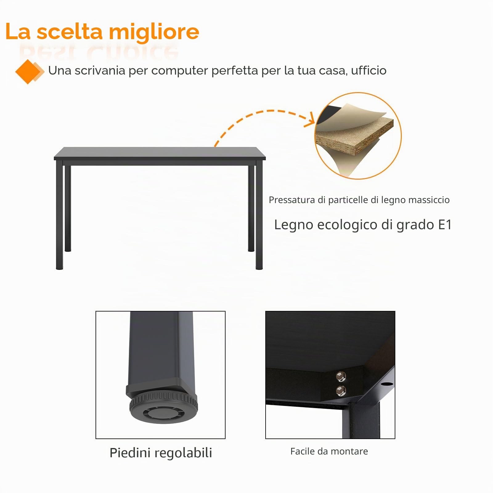 Scrivania per computer, scrivania da ufficio, per bambini, scrivania da gioco, piccola postazione di lavoro per l'ufficio domestico (nero, 80 x 40 cm)