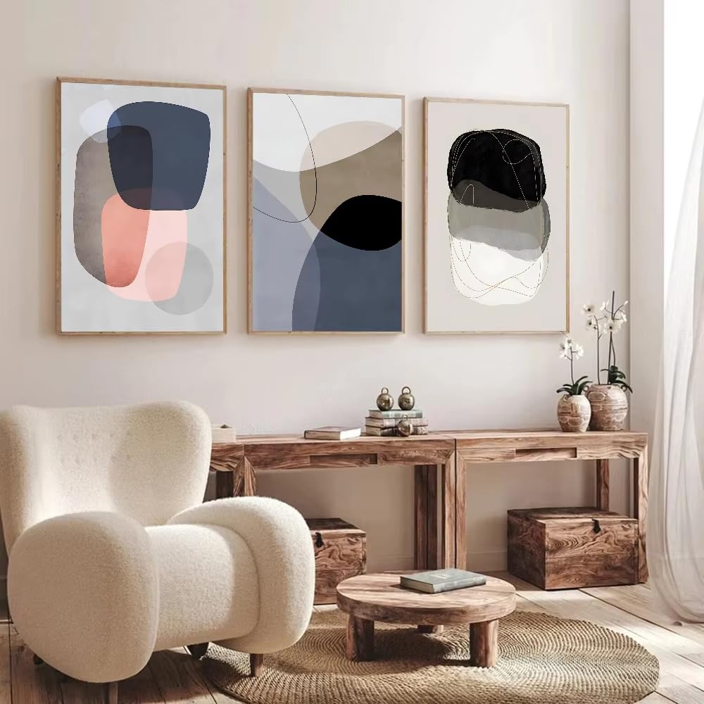 DFZEWKI Graphic Abstract Poster Canvas Painting Art Modern Home Living Room Bedroom(30x40cm(12x16in) x3/No frame)